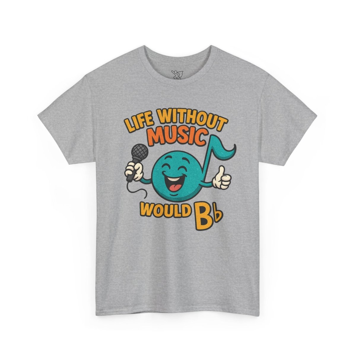 "Life Without Music, Would B flat" Unisex Heavy Cotton Tee, Music Lover Shirt, Gift for Musicians, Funny Quote Tee, Casual Wear, Concert Outfit - MINDSet - AI Tee Hero