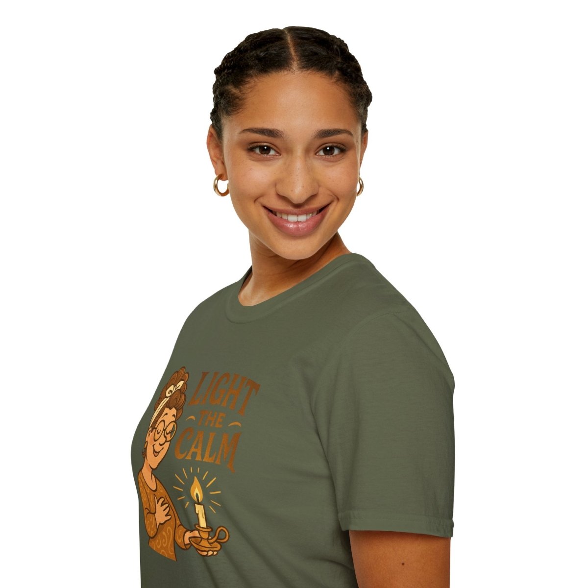 "Light the Calm" Relaxation Tee, Self - Care Apparel, Mindfulness Gift, Cozy Unisex T-Shirt - MINDSet Collection - AI Tee Hero