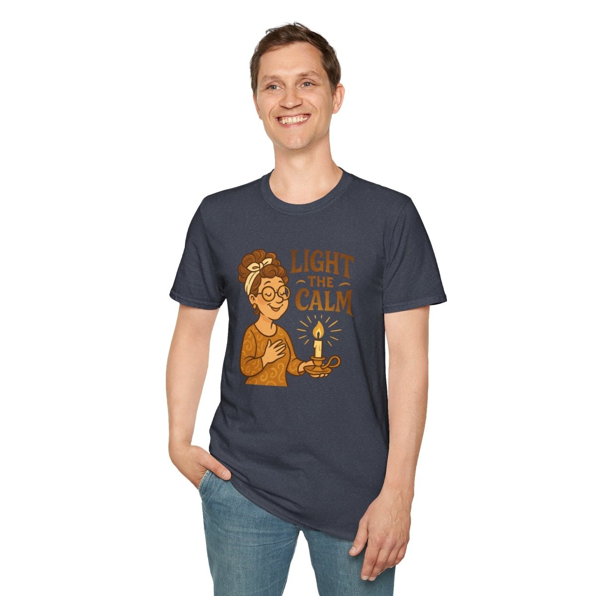 "Light the Calm" Relaxation Tee, Self - Care Apparel, Mindfulness Gift, Cozy Unisex T-Shirt - MINDSet Collection - AI Tee Hero
