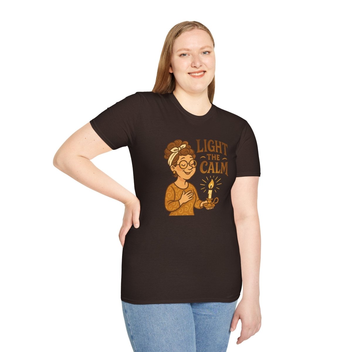 "Light the Calm" Relaxation Tee, Self - Care Apparel, Mindfulness Gift, Cozy Unisex T-Shirt - MINDSet Collection - AI Tee Hero
