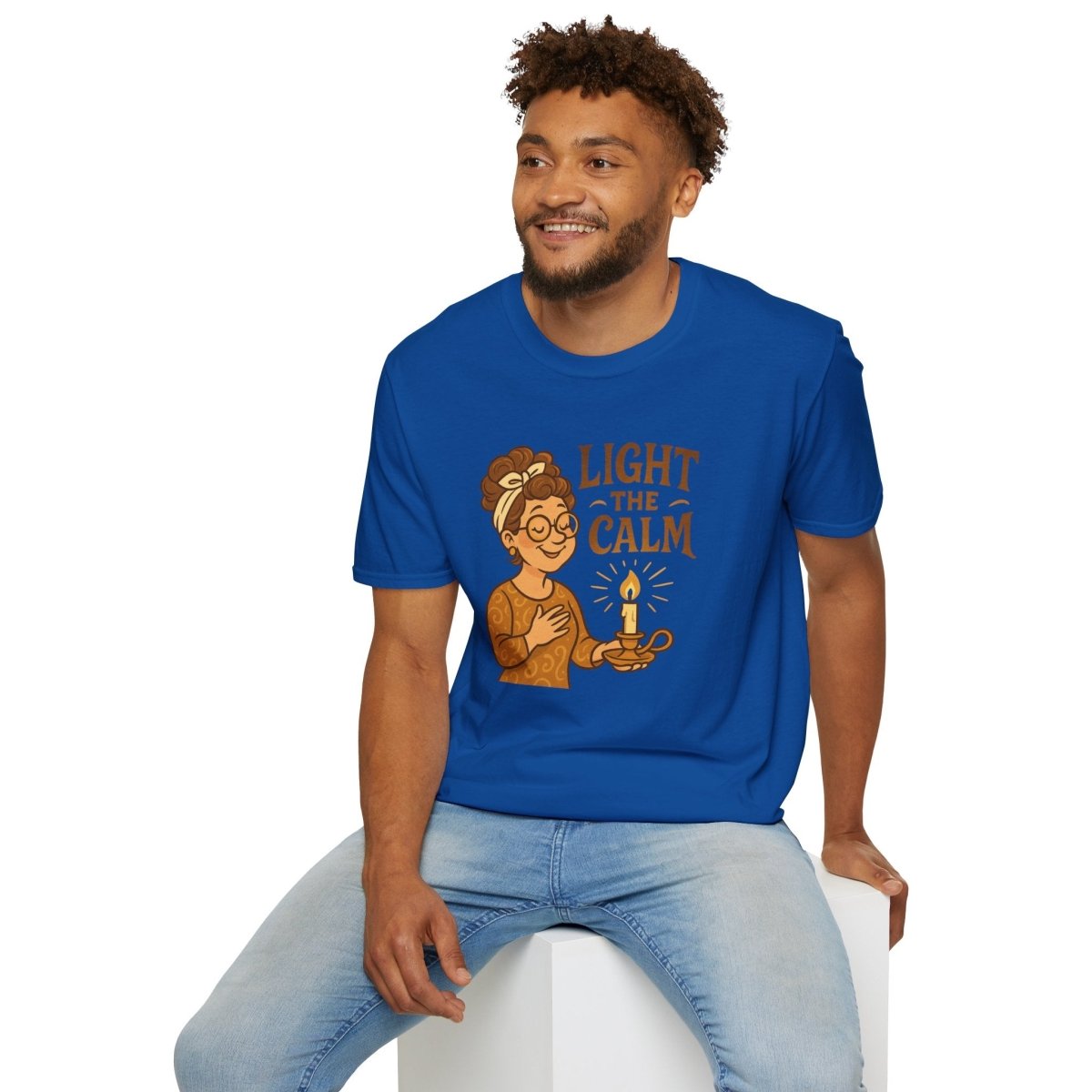 "Light the Calm" Relaxation Tee, Self - Care Apparel, Mindfulness Gift, Cozy Unisex T-Shirt - MINDSet Collection - AI Tee Hero