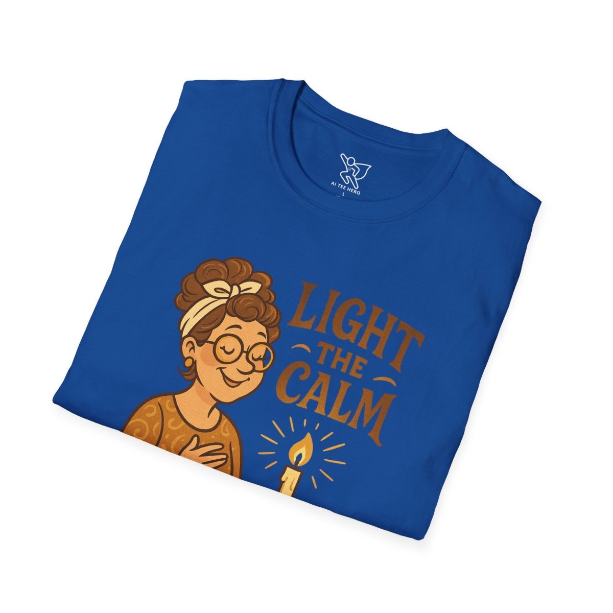 "Light the Calm" Relaxation Tee, Self - Care Apparel, Mindfulness Gift, Cozy Unisex T-Shirt - MINDSet Collection - AI Tee Hero