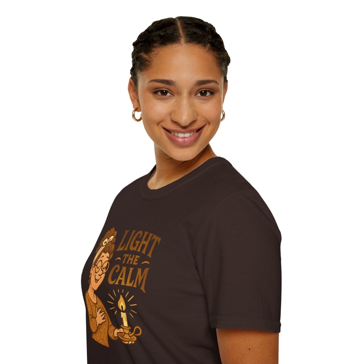 "Light the Calm" Relaxation Tee, Self - Care Apparel, Mindfulness Gift, Cozy Unisex T-Shirt - MINDSet Collection - AI Tee Hero