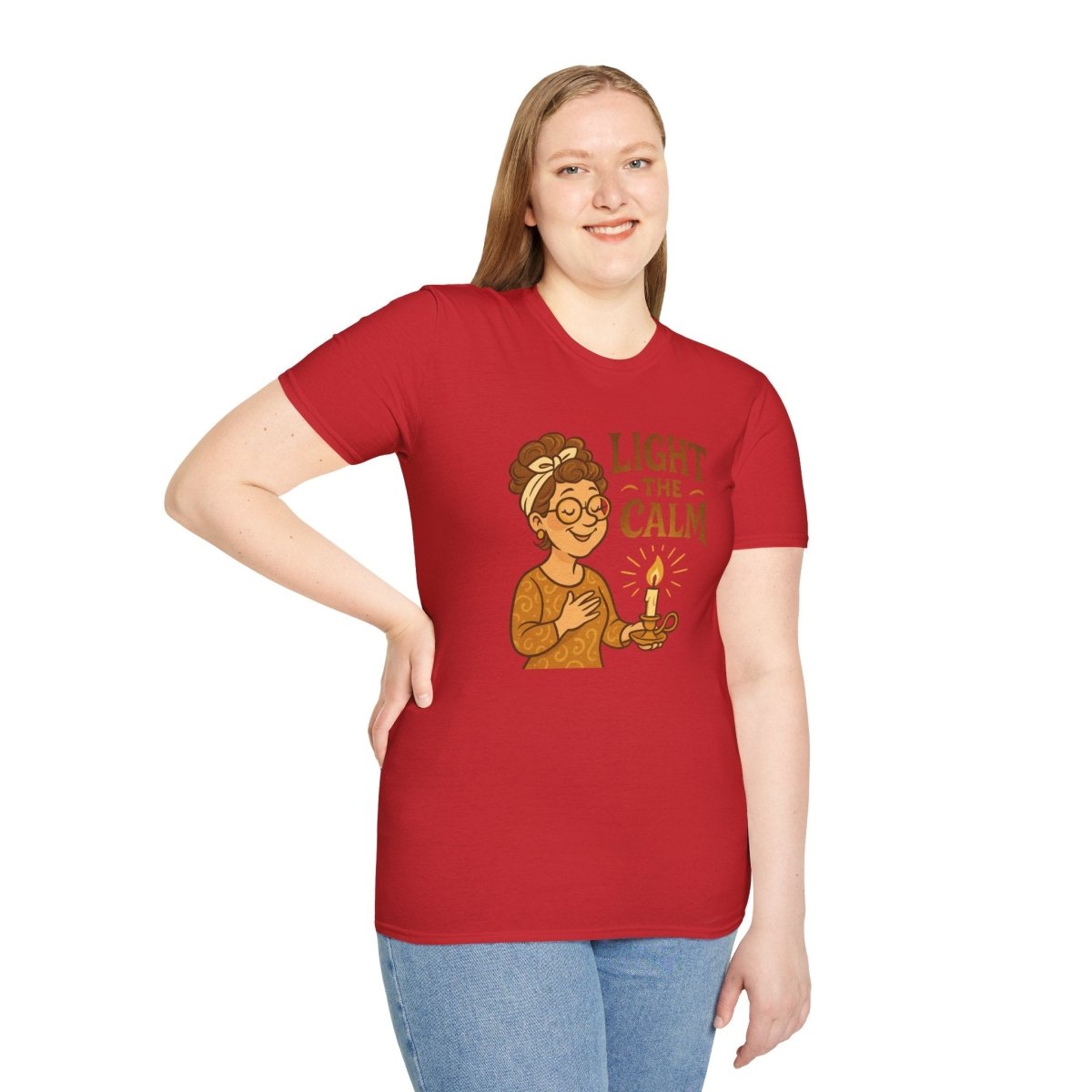 "Light the Calm" Relaxation Tee, Self - Care Apparel, Mindfulness Gift, Cozy Unisex T-Shirt - MINDSet Collection - AI Tee Hero
