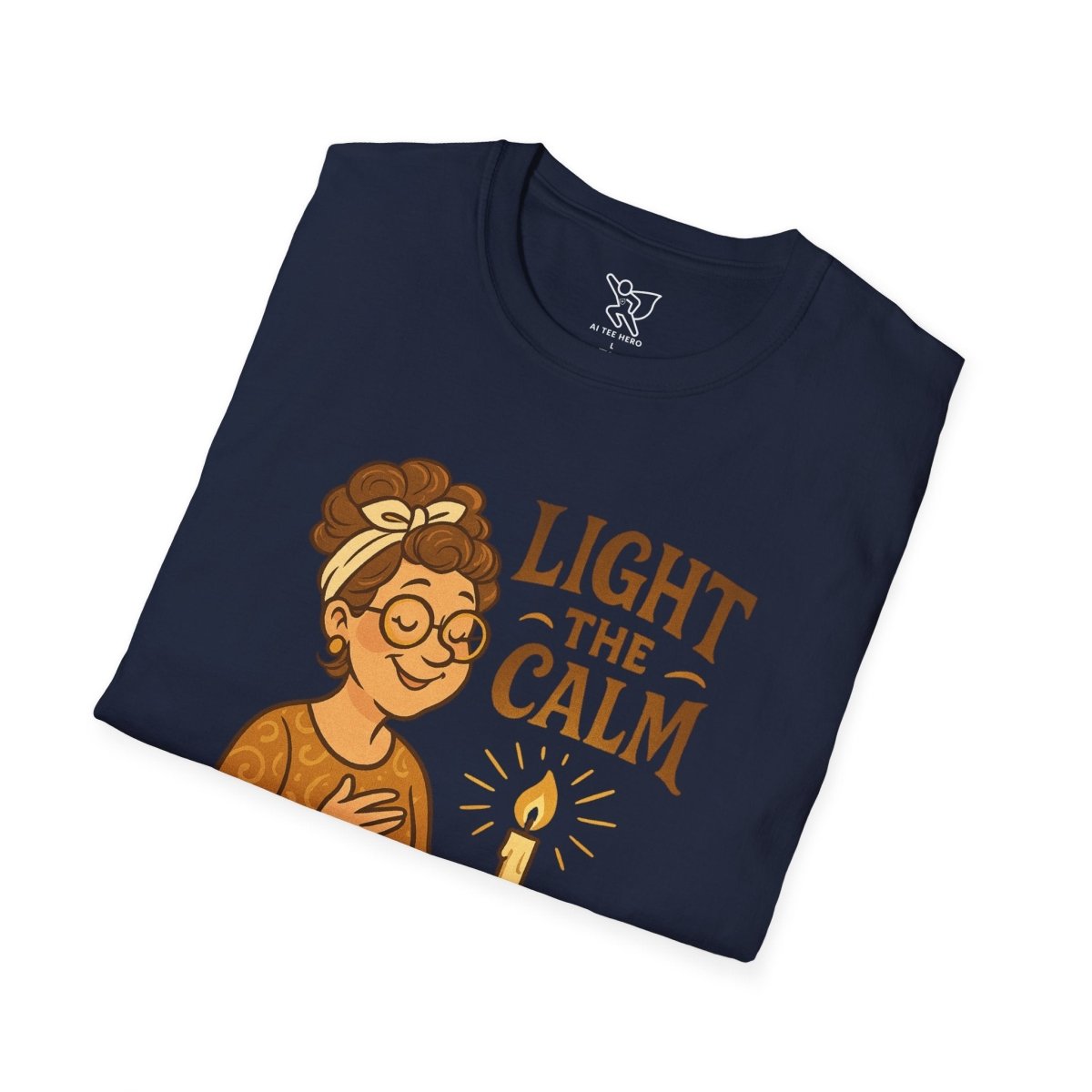 "Light the Calm" Relaxation Tee, Self - Care Apparel, Mindfulness Gift, Cozy Unisex T-Shirt - MINDSet Collection - AI Tee Hero