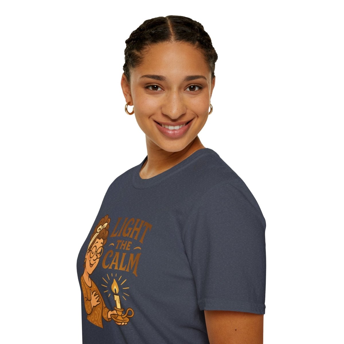 "Light the Calm" Relaxation Tee, Self - Care Apparel, Mindfulness Gift, Cozy Unisex T-Shirt - MINDSet Collection - AI Tee Hero