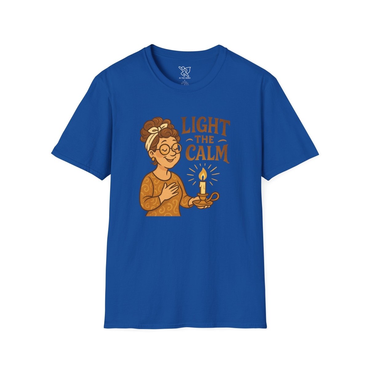 "Light the Calm" Relaxation Tee, Self - Care Apparel, Mindfulness Gift, Cozy Unisex T-Shirt - MINDSet Collection - AI Tee Hero