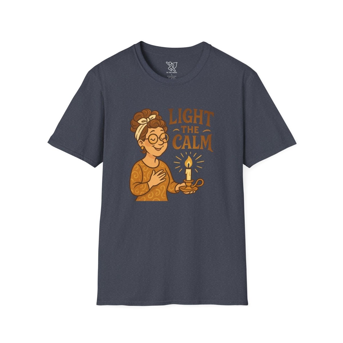 "Light the Calm" Relaxation Tee, Self - Care Apparel, Mindfulness Gift, Cozy Unisex T-Shirt - MINDSet Collection - AI Tee Hero