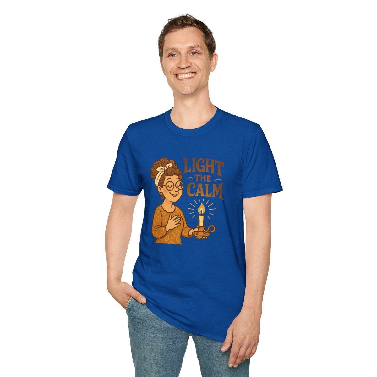 "Light the Calm" Relaxation Tee, Self - Care Apparel, Mindfulness Gift, Cozy Unisex T-Shirt - MINDSet Collection - AI Tee Hero