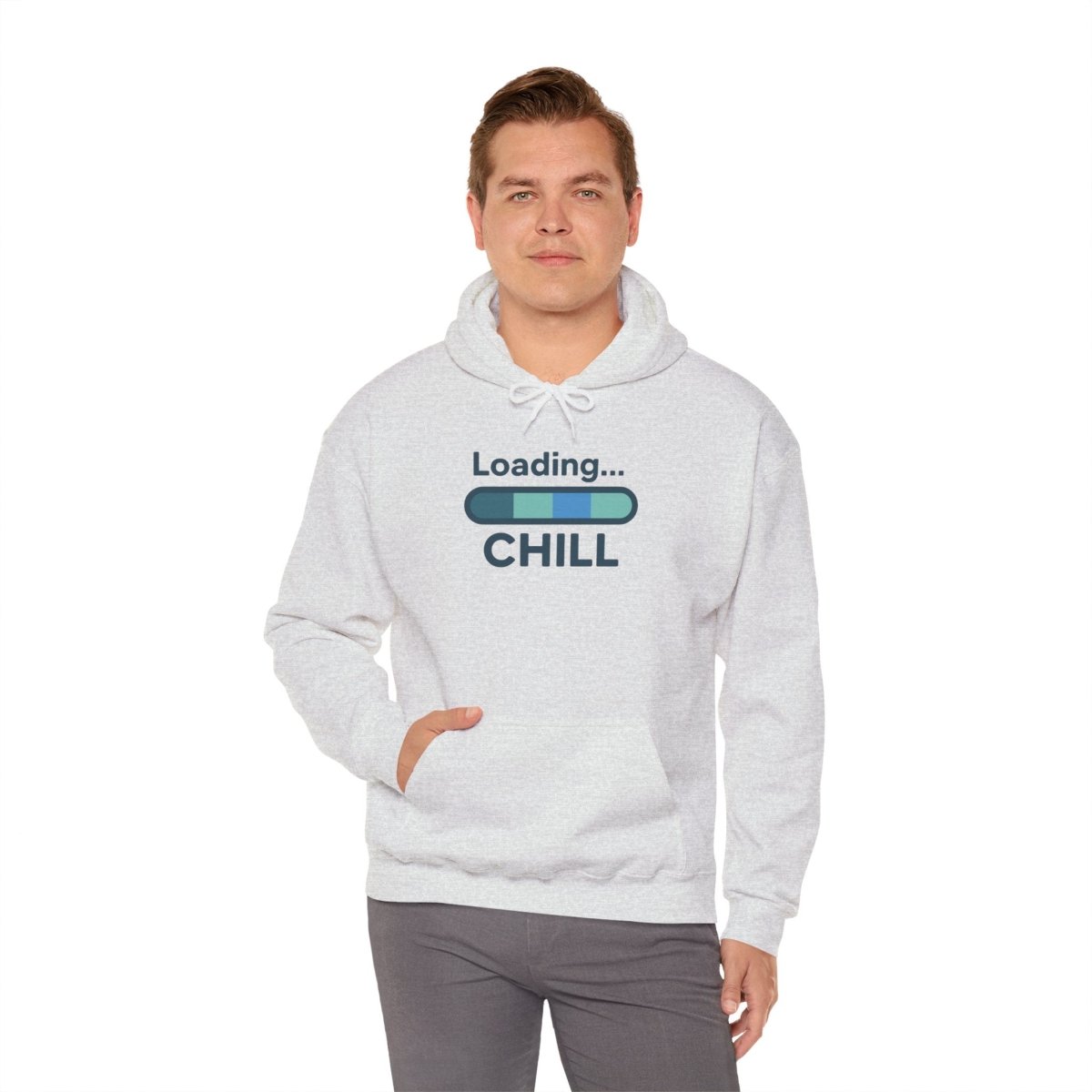 "Loading Chill" Unisex Hoodie, Cozy Sweatshirt for Relaxation, Perfect for Gifts, Chill Vibes, Casual Wear - AI Tee Hero