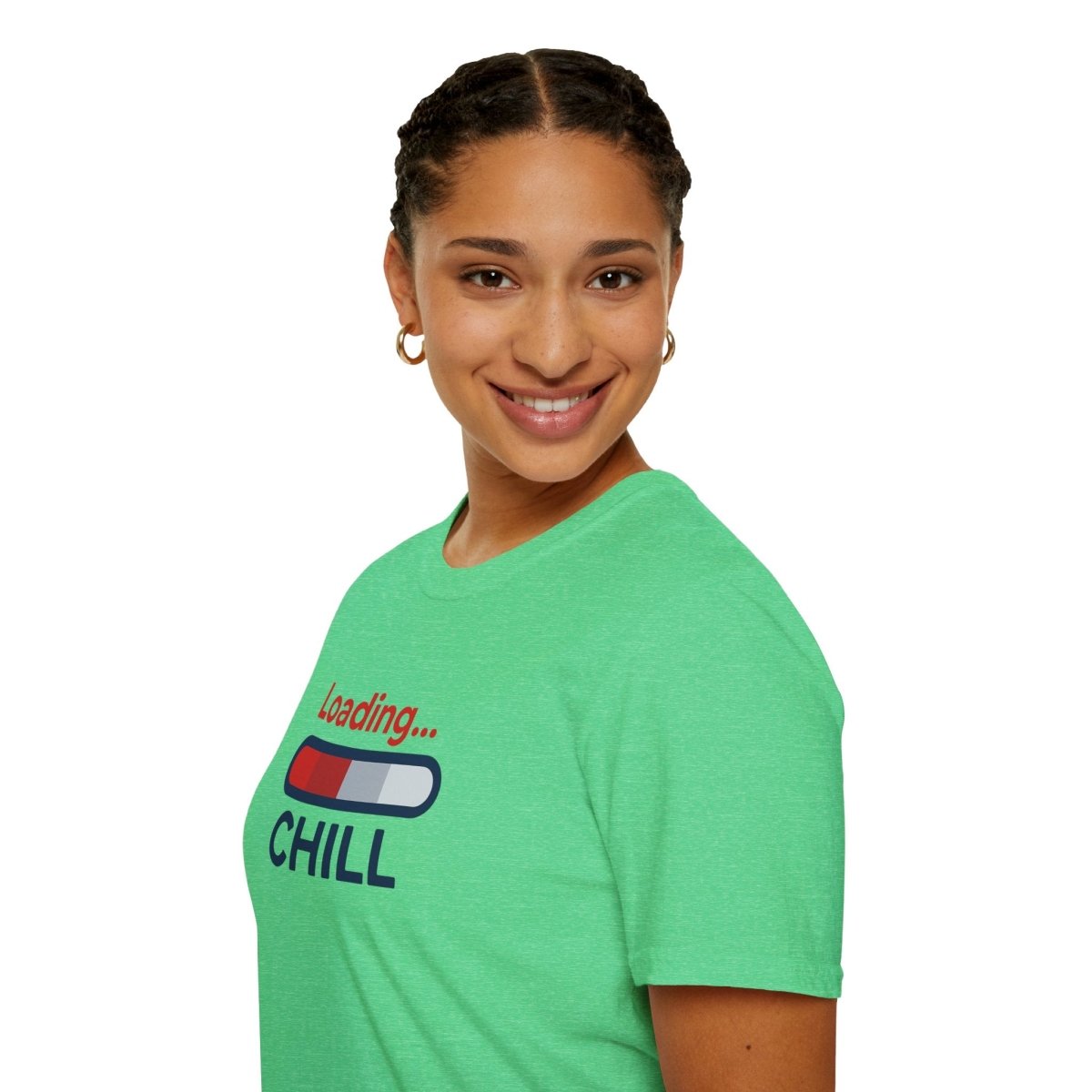 "Loading... Chill" Unisex Softstyle T-Shirt, Relaxed Fit Tee, Gift for Him/Her, Casual Wear, Chill Vibe Shirt, Summer Essentials, Lounge Apparel CW - 1 Blue - AI Tee Hero