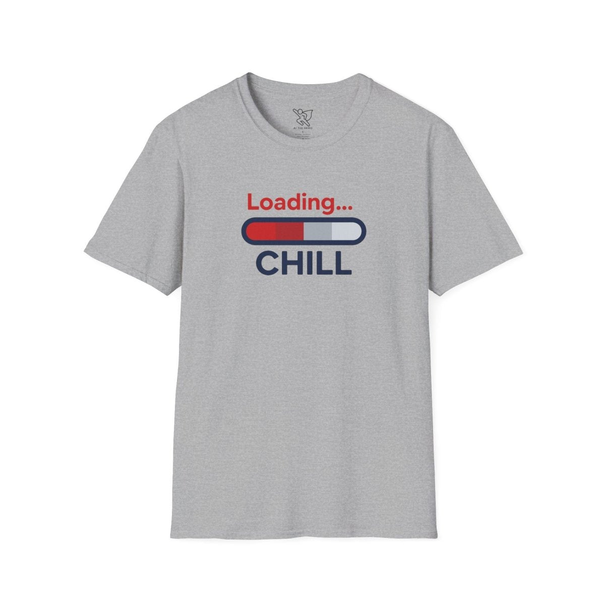 "Loading... Chill" Unisex Softstyle T-Shirt, Relaxed Fit Tee, Gift for Him/Her, Casual Wear, Chill Vibe Shirt, Summer Essentials, Lounge Apparel CW - 1 Blue - AI Tee Hero