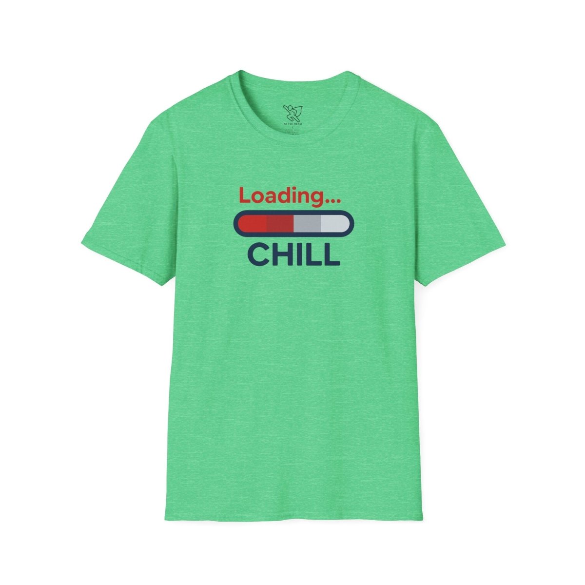 "Loading... Chill" Unisex Softstyle T-Shirt, Relaxed Fit Tee, Gift for Him/Her, Casual Wear, Chill Vibe Shirt, Summer Essentials, Lounge Apparel CW - 1 Blue - AI Tee Hero