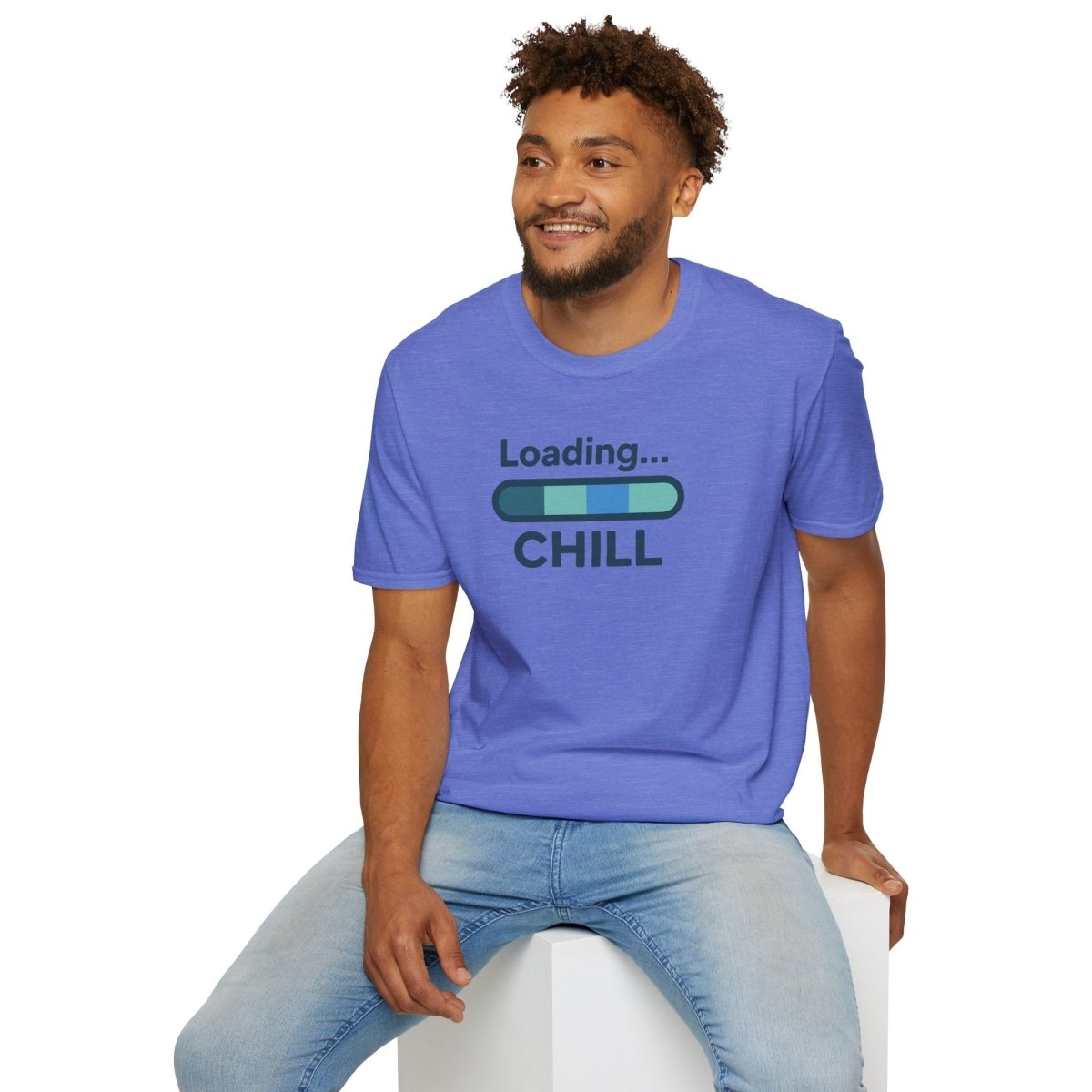"Loading... Chill" Unisex Softstyle T-Shirt, Relaxed Fit Tee, Gift for Him/Her, Casual Wear, Chill Vibe Shirt, Summer Essentials, Lounge Apparel CW - 2 Teal - AI Tee Hero