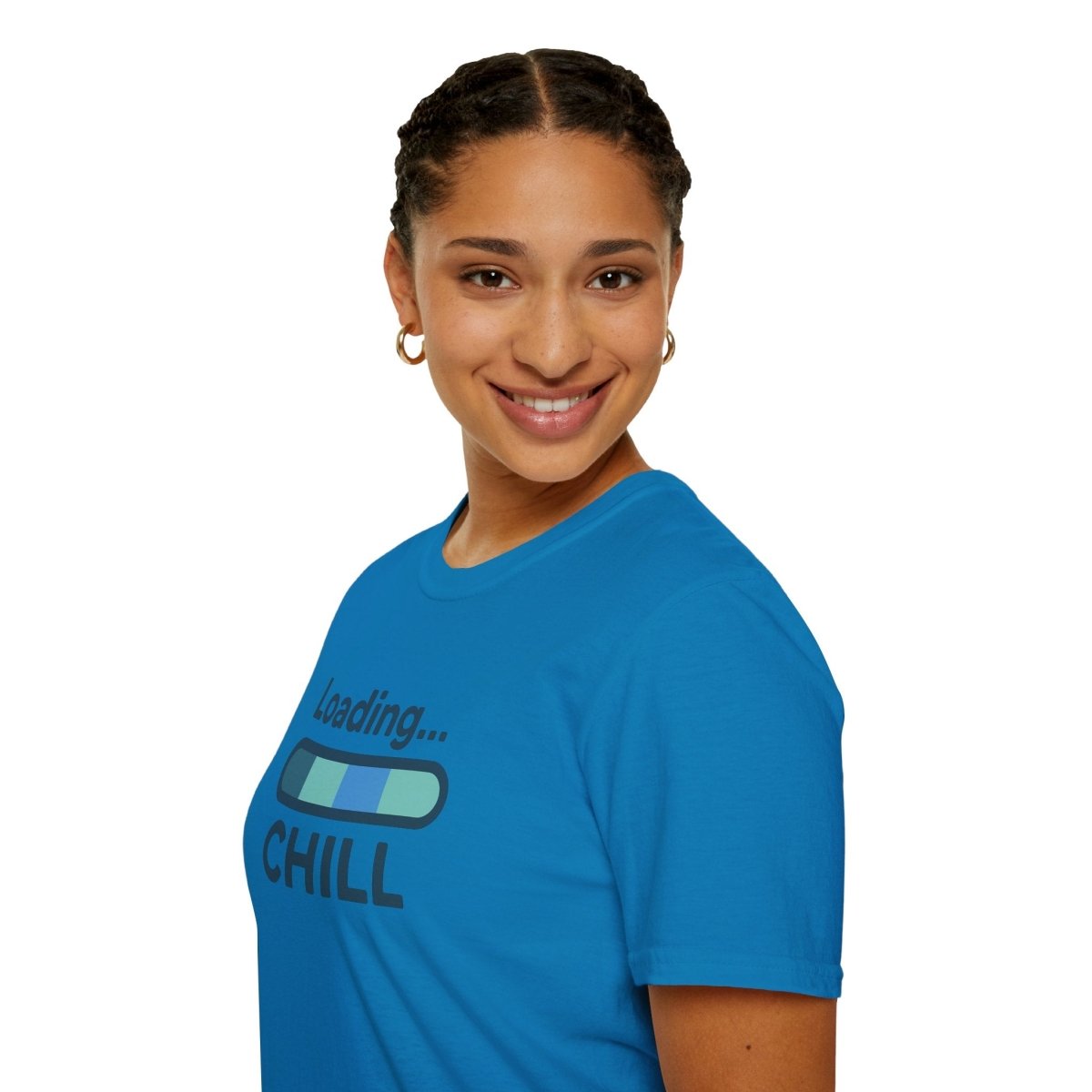 "Loading... Chill" Unisex Softstyle T-Shirt, Relaxed Fit Tee, Gift for Him/Her, Casual Wear, Chill Vibe Shirt, Summer Essentials, Lounge Apparel CW - 2 Teal - AI Tee Hero