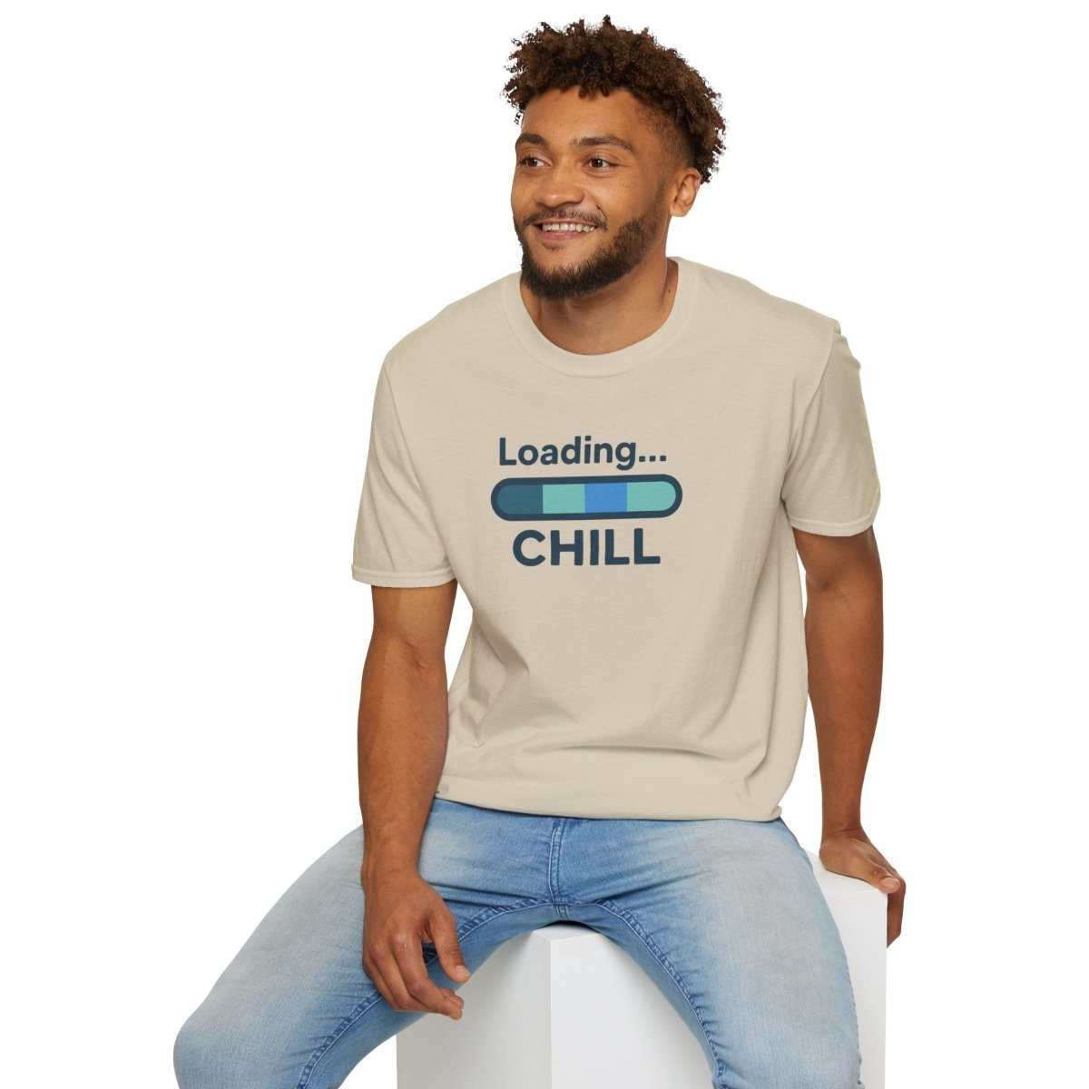 "Loading... Chill" Unisex Softstyle T-Shirt, Relaxed Fit Tee, Gift for Him/Her, Casual Wear, Chill Vibe Shirt, Summer Essentials, Lounge Apparel CW - 2 Teal - AI Tee Hero