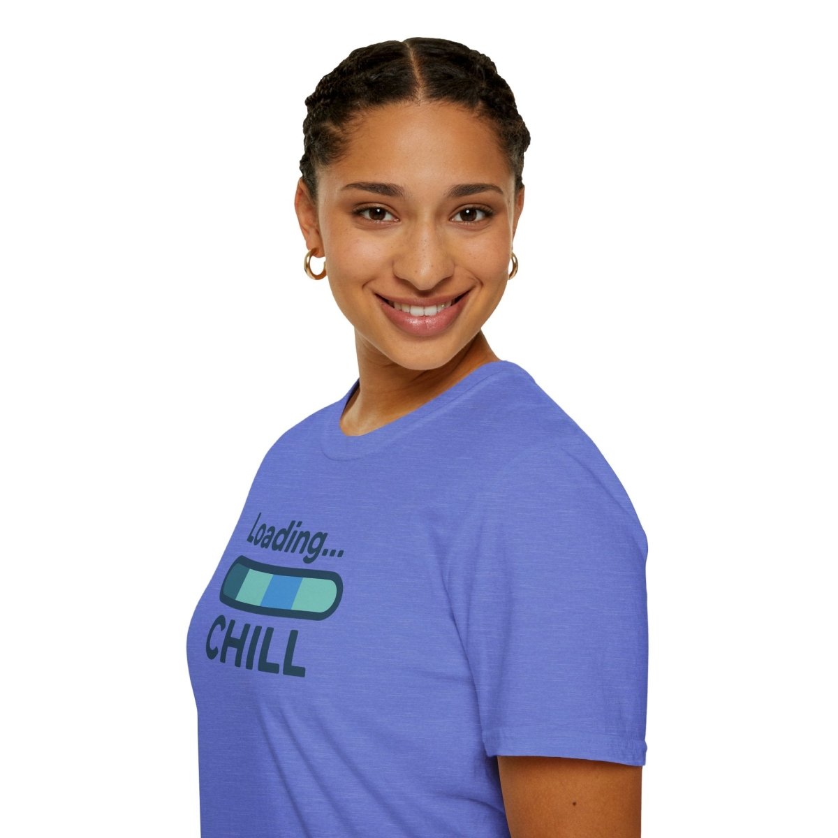 "Loading... Chill" Unisex Softstyle T-Shirt, Relaxed Fit Tee, Gift for Him/Her, Casual Wear, Chill Vibe Shirt, Summer Essentials, Lounge Apparel CW - 2 Teal - AI Tee Hero