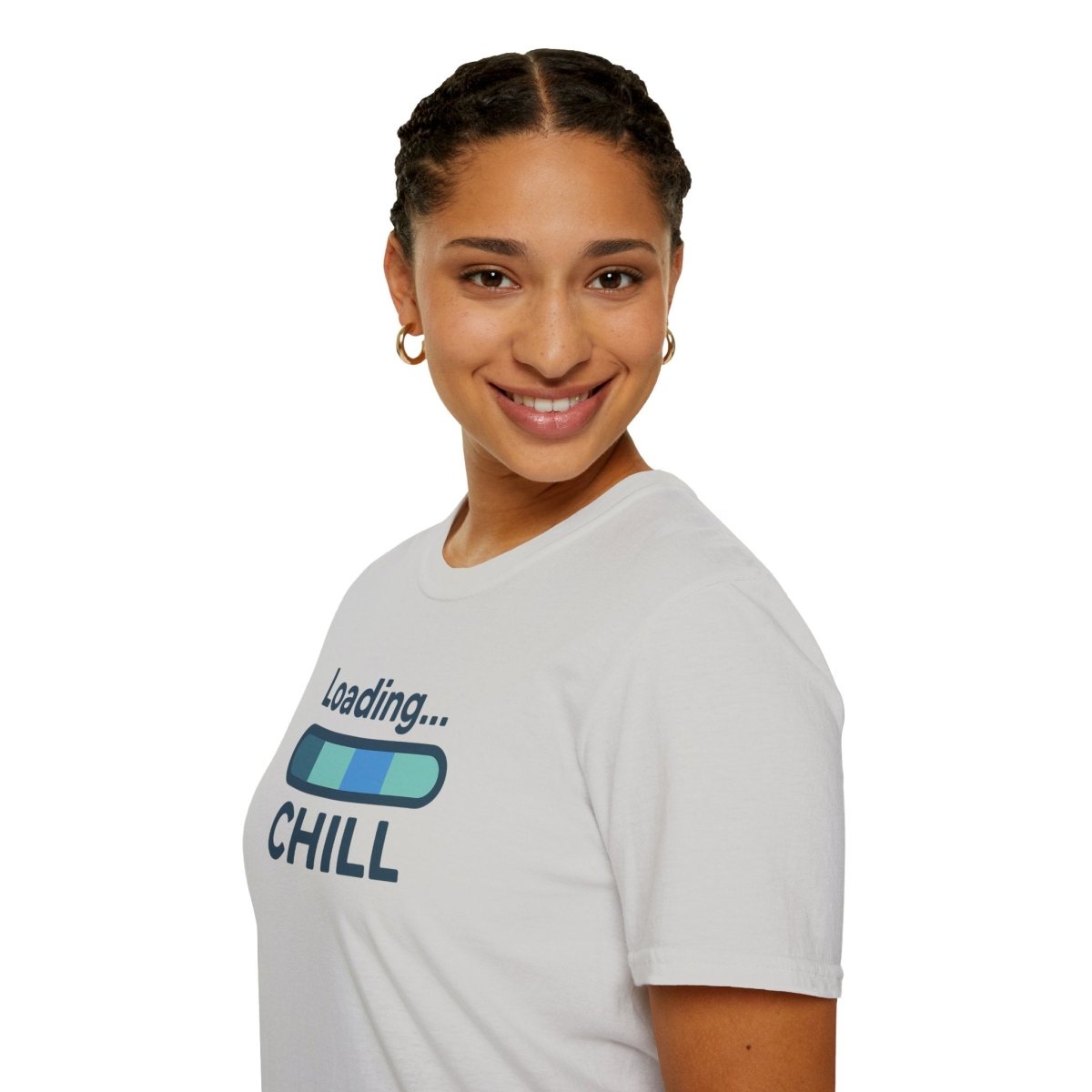 "Loading... Chill" Unisex Softstyle T-Shirt, Relaxed Fit Tee, Gift for Him/Her, Casual Wear, Chill Vibe Shirt, Summer Essentials, Lounge Apparel CW - 2 Teal - AI Tee Hero