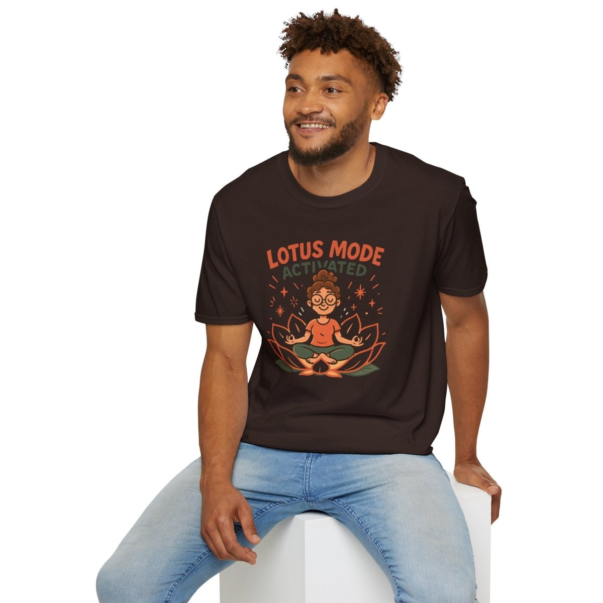 "Lotus Mode Activated" Yoga Wear, Meditation Shirt, Inspirational Tee, Softstyle Unisex Top, Unique Gift for Yogis - MINDSet Collection - AI Tee Hero