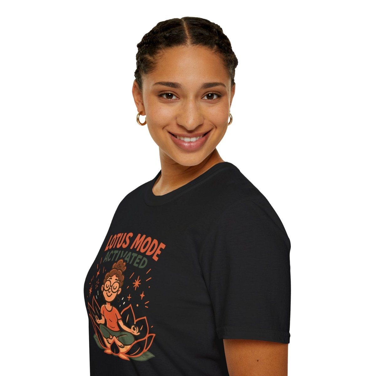 "Lotus Mode Activated" Yoga Wear, Meditation Shirt, Inspirational Tee, Softstyle Unisex Top, Unique Gift for Yogis - MINDSet Collection - AI Tee Hero