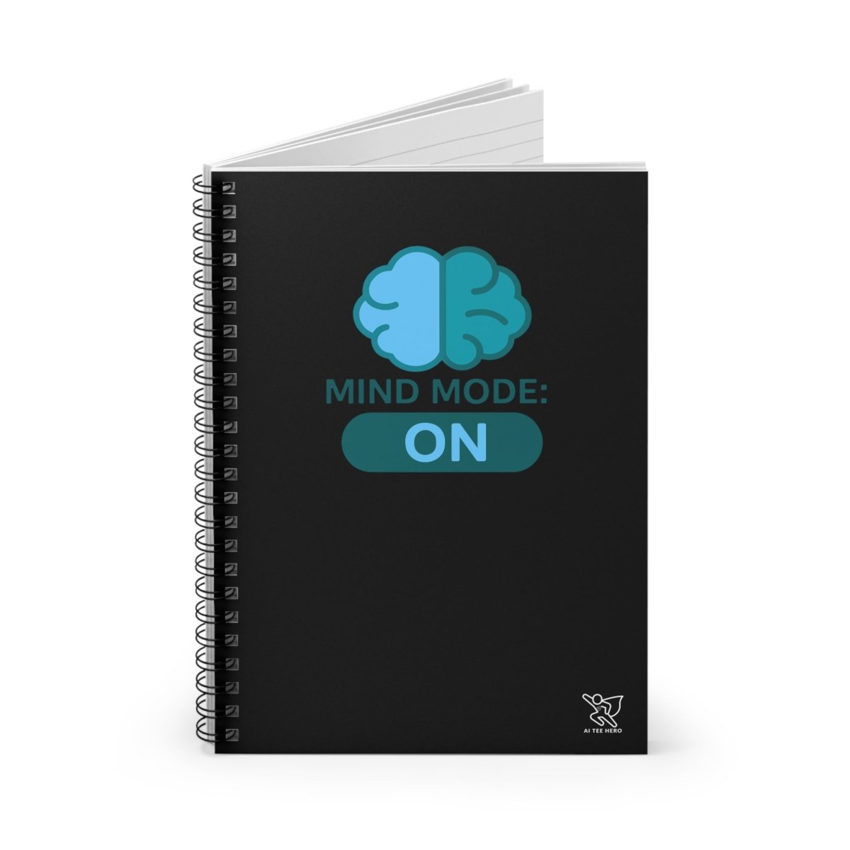 "Mind Mode On" Spiral Notebook - Ruled Line, Study Planner, Journal for Students, Gift for Graduates, School Supplies, Motivational Note - taking - AI Tee Hero