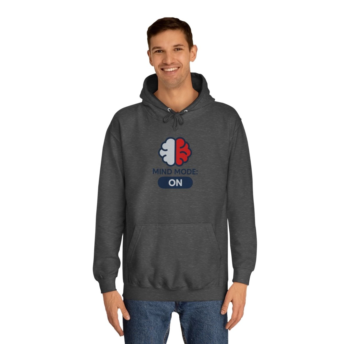 "Mind Mode On" Unisex College Hoodie, Hoodie for Students, College Apparel, Gift for Graduates, Casual Wear - AI Tee Hero