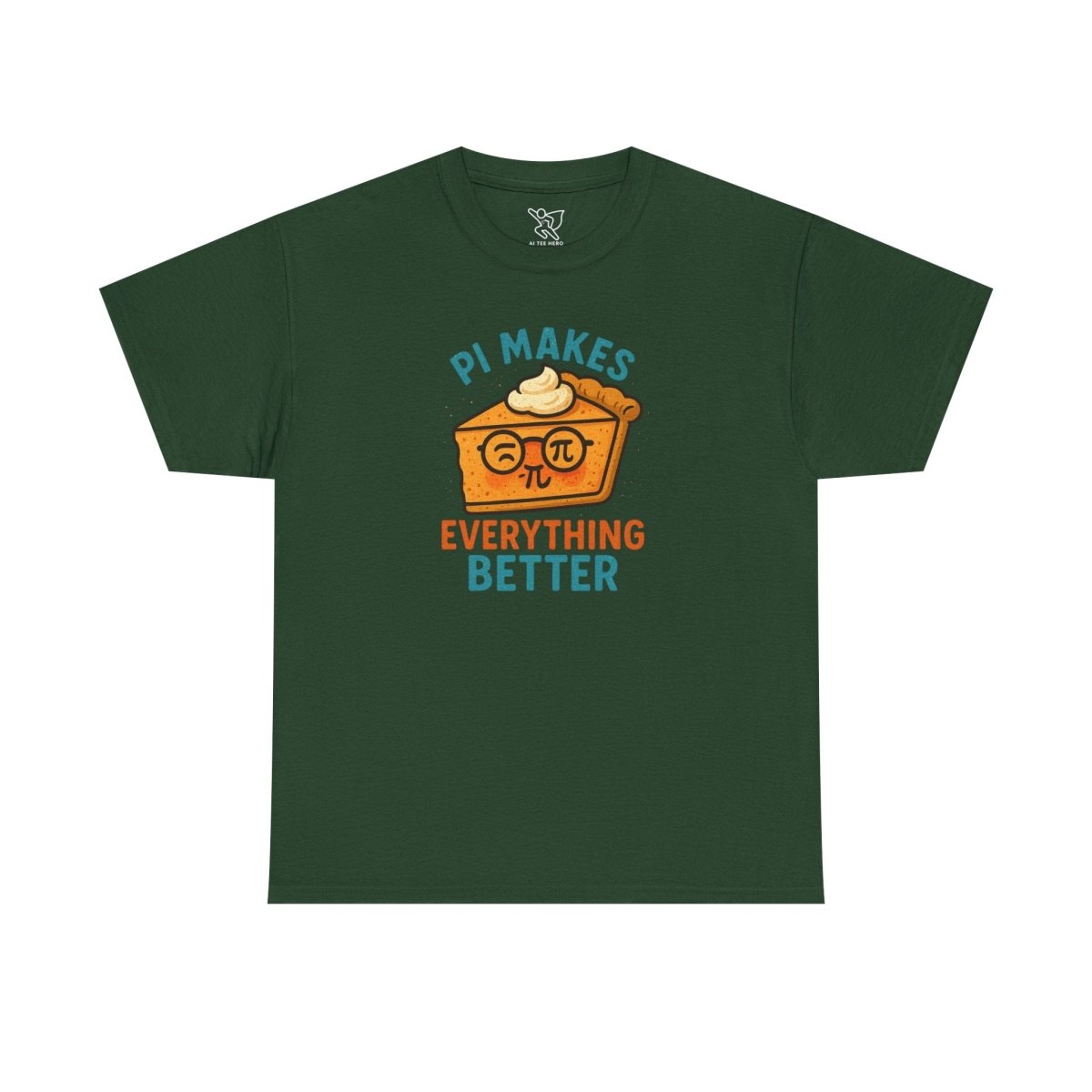 "Pi Makes Everything Better" Unisex Heavy Cotton Tee, Math Shirt, Gift for Math Lovers, Pi Day Tee, Casual Wear, Funny Graphic Tee - AI Tee Hero