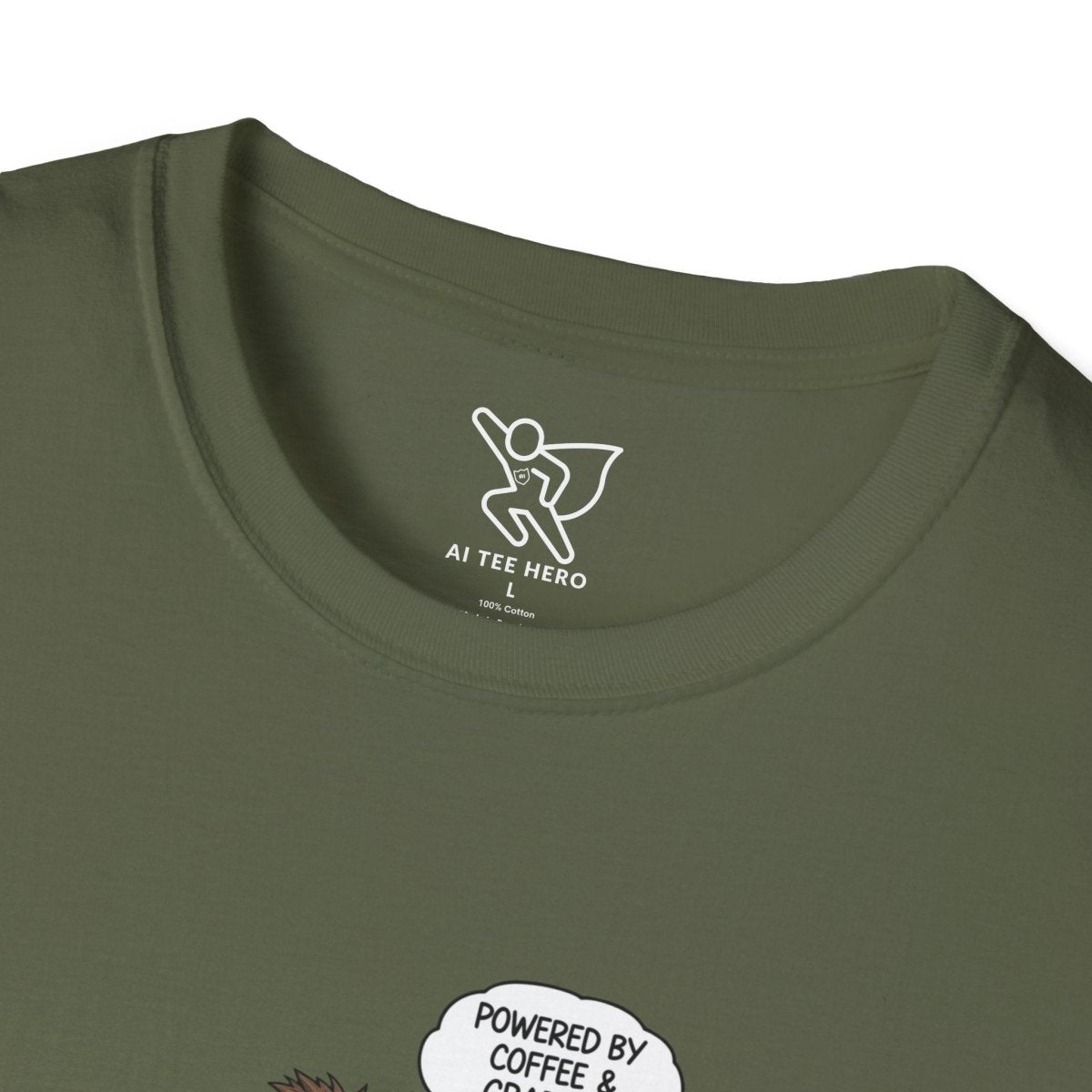 "Powered by Coffee and Grading Papers" CW - 1 Whimsical Humor T-Shirt, Quirky Graphic Tee, Perfect Gift for Book Lovers, Ideal for Birthdays or Casual Wear, Comfy Everyday Shirt - AI Tee Hero