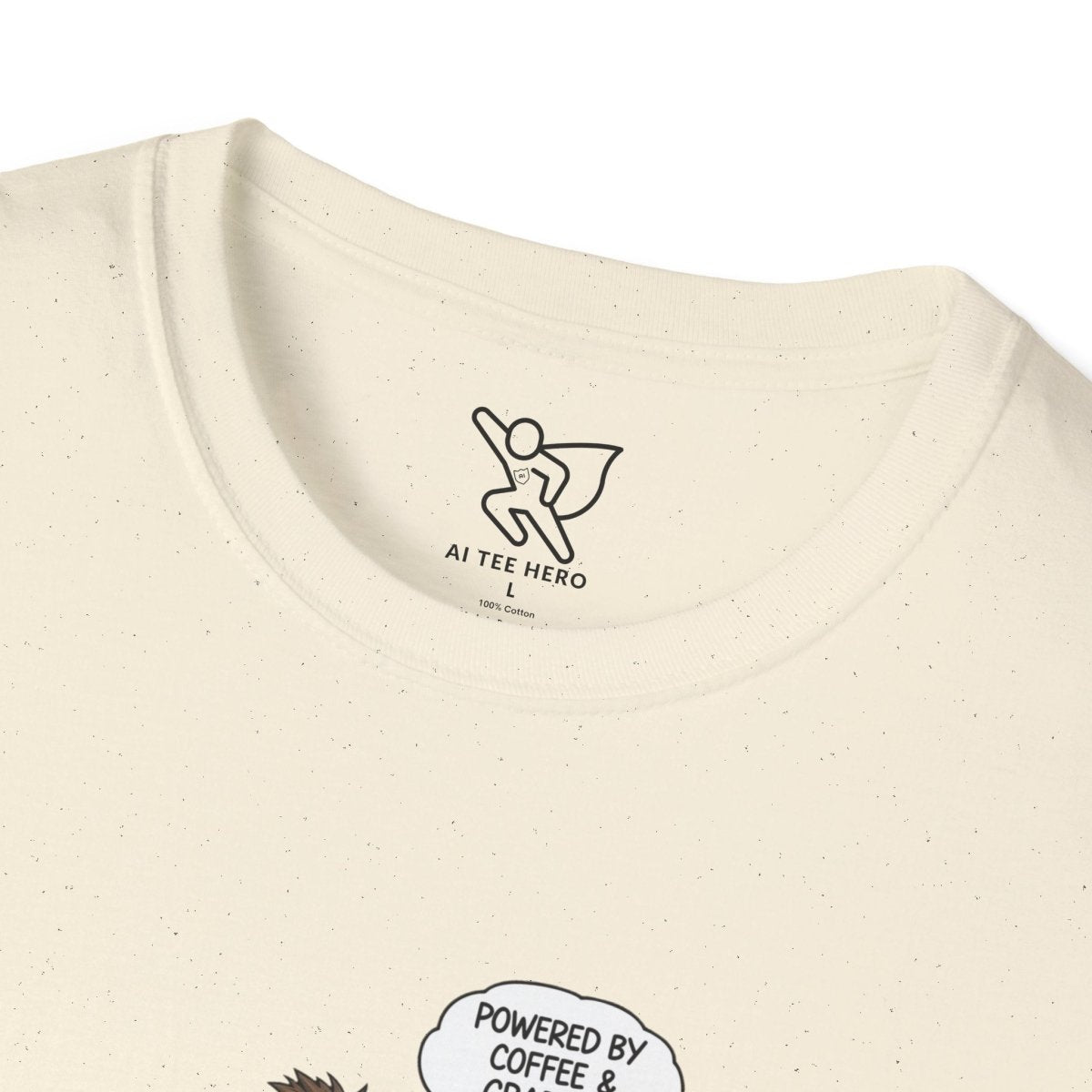 "Powered by Coffee and Grading Papers" CW - 1 Whimsical Humor T-Shirt, Quirky Graphic Tee, Perfect Gift for Book Lovers, Ideal for Birthdays or Casual Wear, Comfy Everyday Shirt - AI Tee Hero