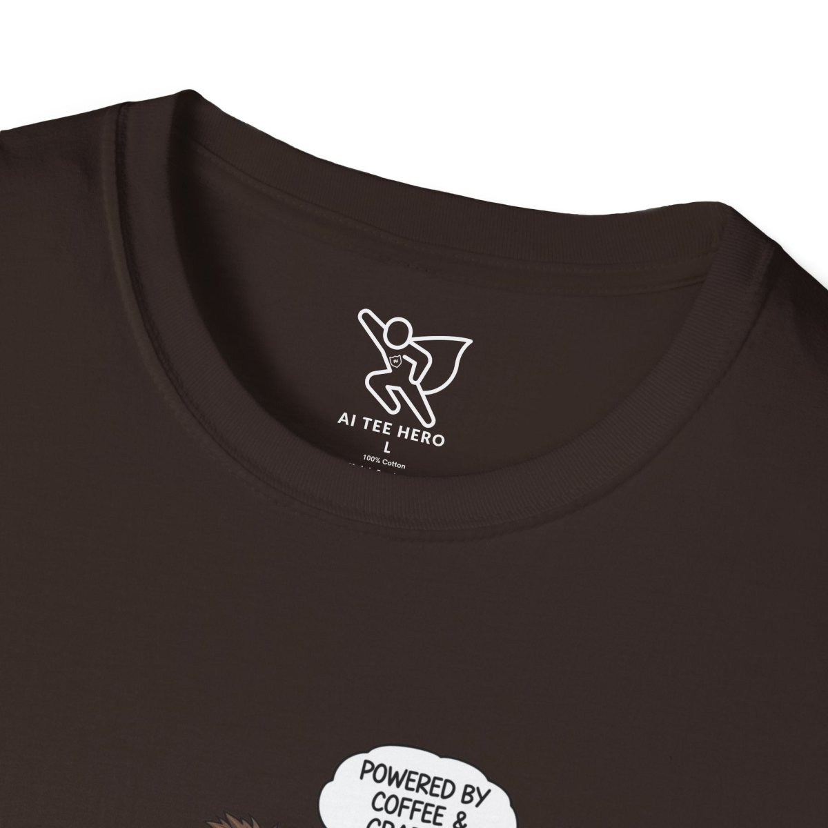 "Powered by Coffee and Grading Papers" CW - 1 Whimsical Humor T-Shirt, Quirky Graphic Tee, Perfect Gift for Book Lovers, Ideal for Birthdays or Casual Wear, Comfy Everyday Shirt - AI Tee Hero