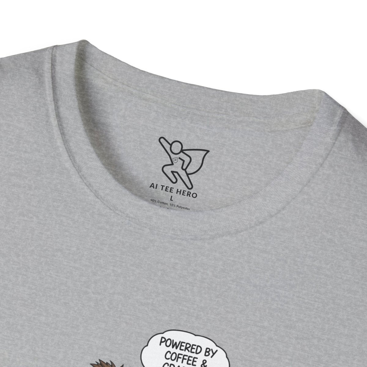 "Powered by Coffee and Grading Papers" CW - 1 Whimsical Humor T-Shirt, Quirky Graphic Tee, Perfect Gift for Book Lovers, Ideal for Birthdays or Casual Wear, Comfy Everyday Shirt - AI Tee Hero