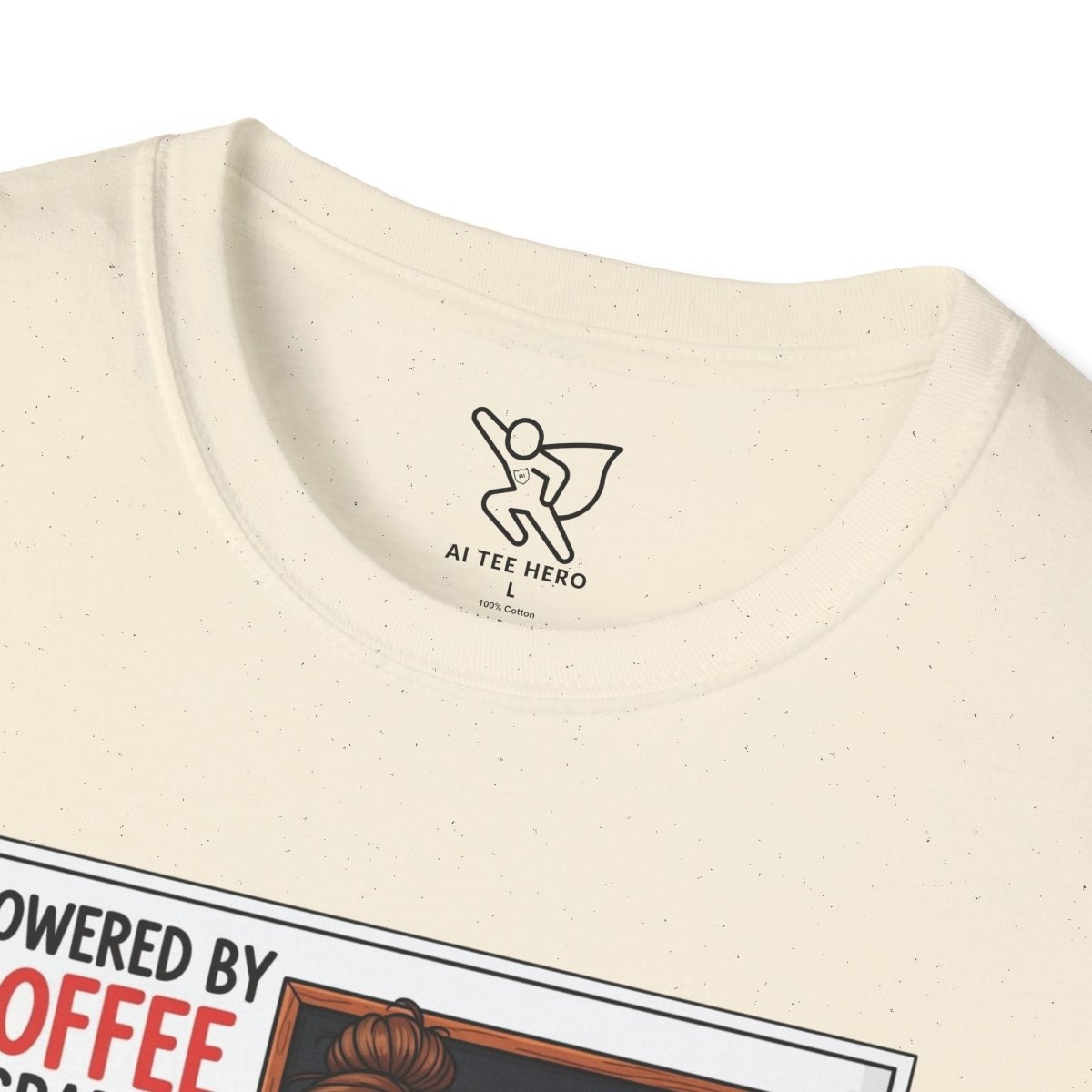 "Powered by Coffee and Grading Papers" CW - 2 Whimsical Humor T-Shirt, Quirky Graphic Tee, Perfect Gift for Book Lovers, Ideal for Birthdays or Casual Wear, Comfy Everyday Shirt - AI Tee Hero
