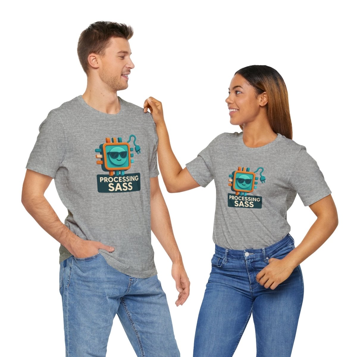 "Processing Sass" Graphic T-Shirt for Geeky Friends, Funny Gift, Casual Wear, Programmer Humor - AI Tee Hero