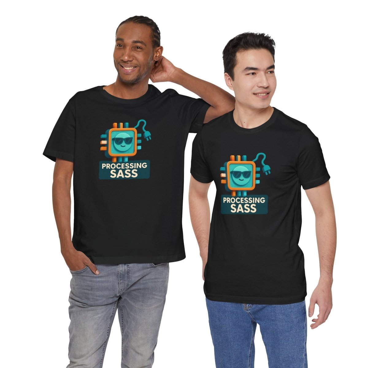 "Processing Sass" Graphic T-Shirt for Geeky Friends, Funny Gift, Casual Wear, Programmer Humor - AI Tee Hero