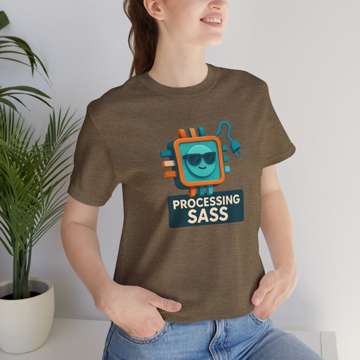 "Processing Sass" Graphic T-Shirt for Geeky Friends, Funny Gift, Casual Wear, Programmer Humor - AI Tee Hero