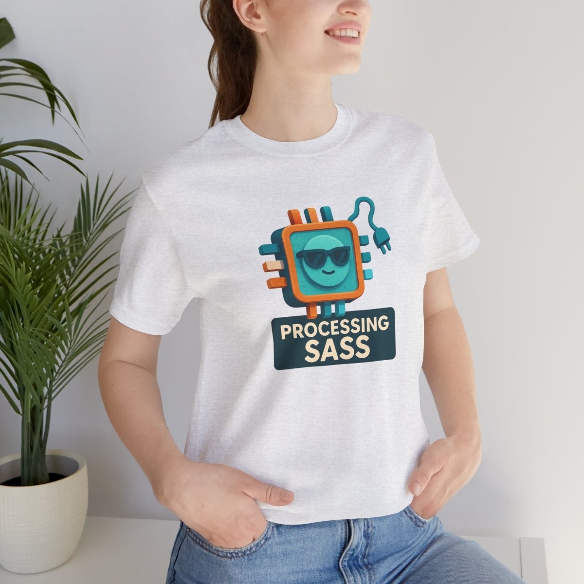 "Processing Sass" Graphic T-Shirt for Geeky Friends, Funny Gift, Casual Wear, Programmer Humor - AI Tee Hero