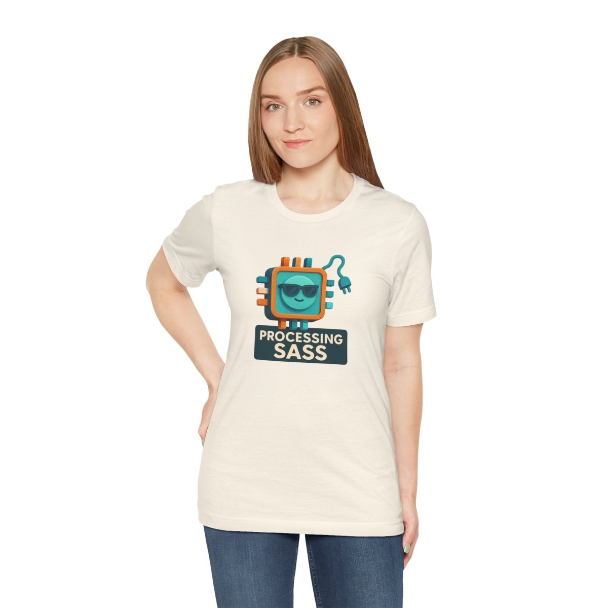 "Processing Sass" Graphic T-Shirt for Geeky Friends, Funny Gift, Casual Wear, Programmer Humor - AI Tee Hero