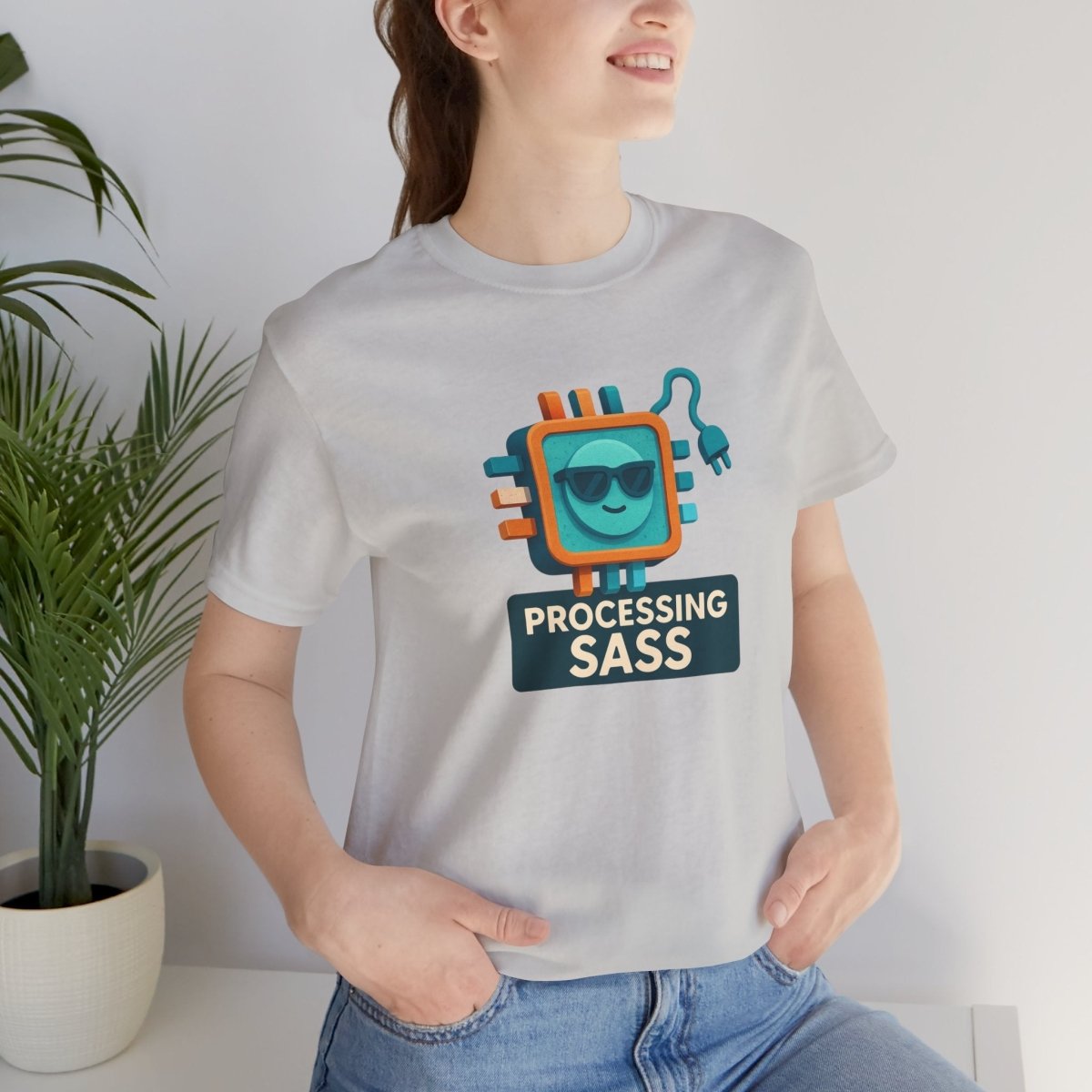 "Processing Sass" Graphic T-Shirt for Geeky Friends, Funny Gift, Casual Wear, Programmer Humor - AI Tee Hero