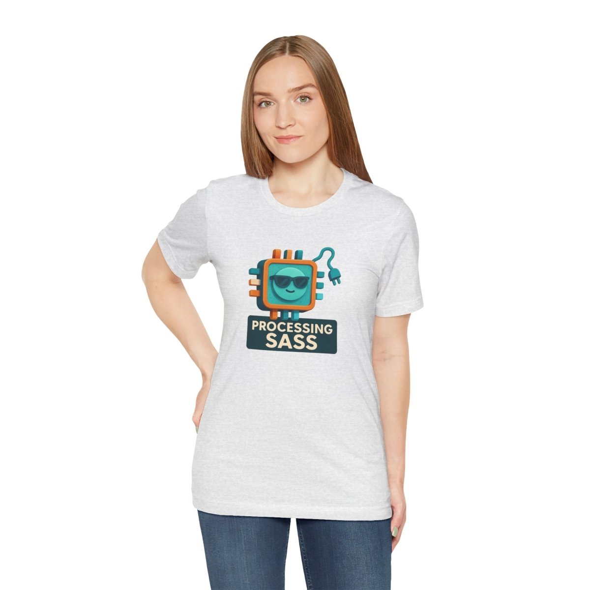 "Processing Sass" Graphic T-Shirt for Geeky Friends, Funny Gift, Casual Wear, Programmer Humor - AI Tee Hero