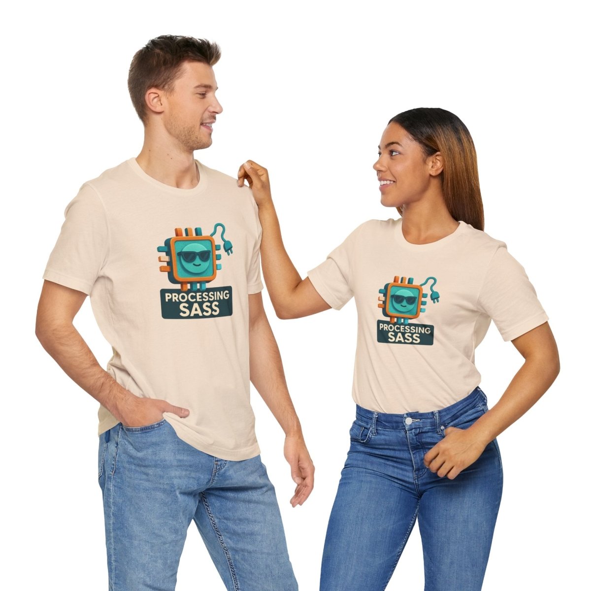 "Processing Sass" Graphic T-Shirt for Geeky Friends, Funny Gift, Casual Wear, Programmer Humor - AI Tee Hero