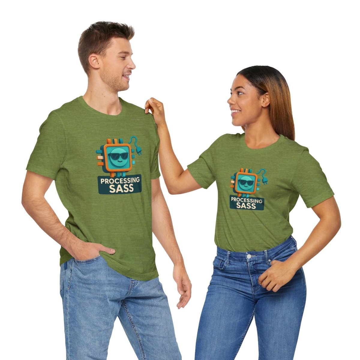 "Processing Sass" Graphic T-Shirt for Geeky Friends, Funny Gift, Casual Wear, Programmer Humor - AI Tee Hero