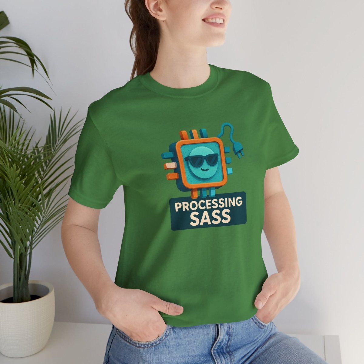 "Processing Sass" Graphic T-Shirt for Geeky Friends, Funny Gift, Casual Wear, Programmer Humor - AI Tee Hero