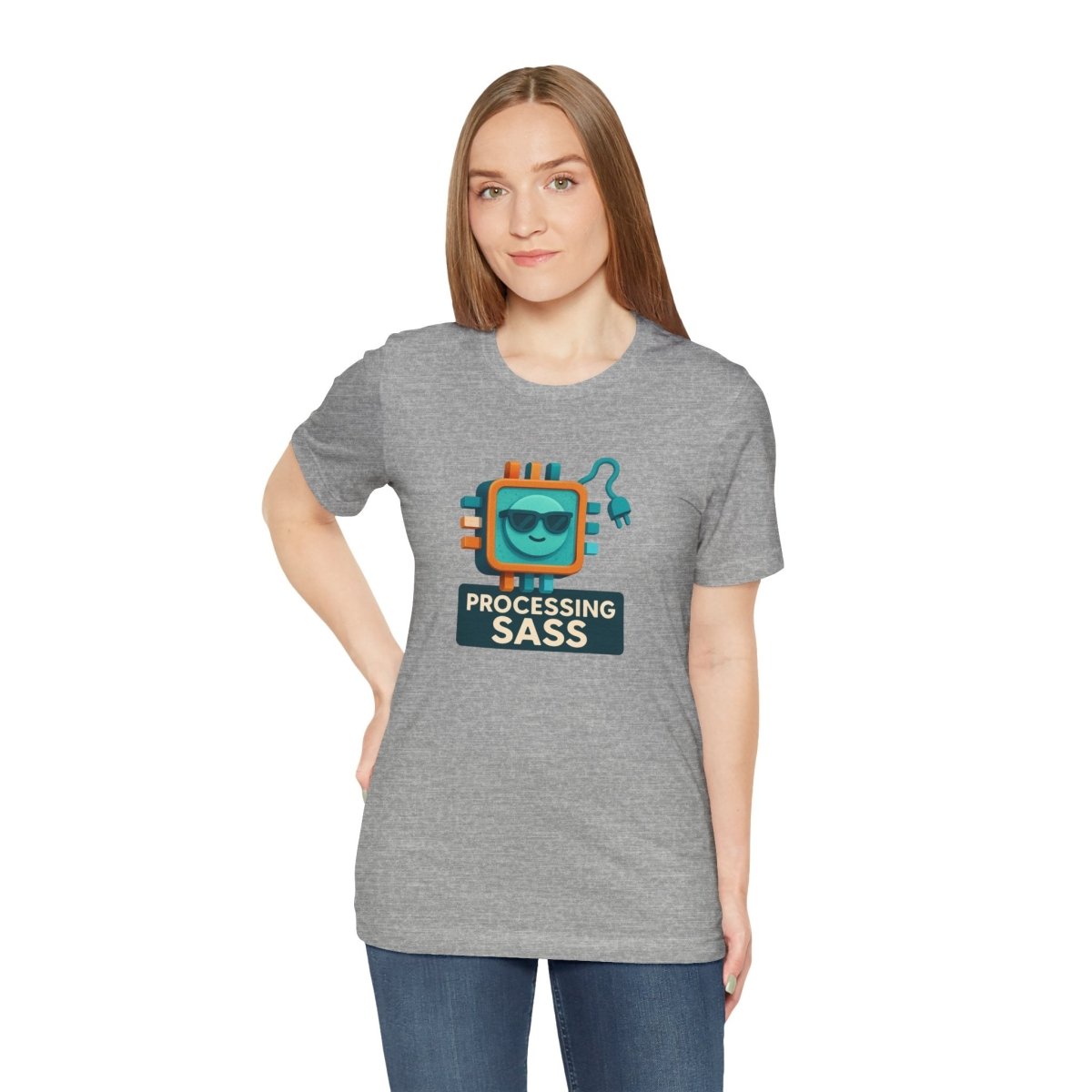 "Processing Sass" Graphic T-Shirt for Geeky Friends, Funny Gift, Casual Wear, Programmer Humor - AI Tee Hero