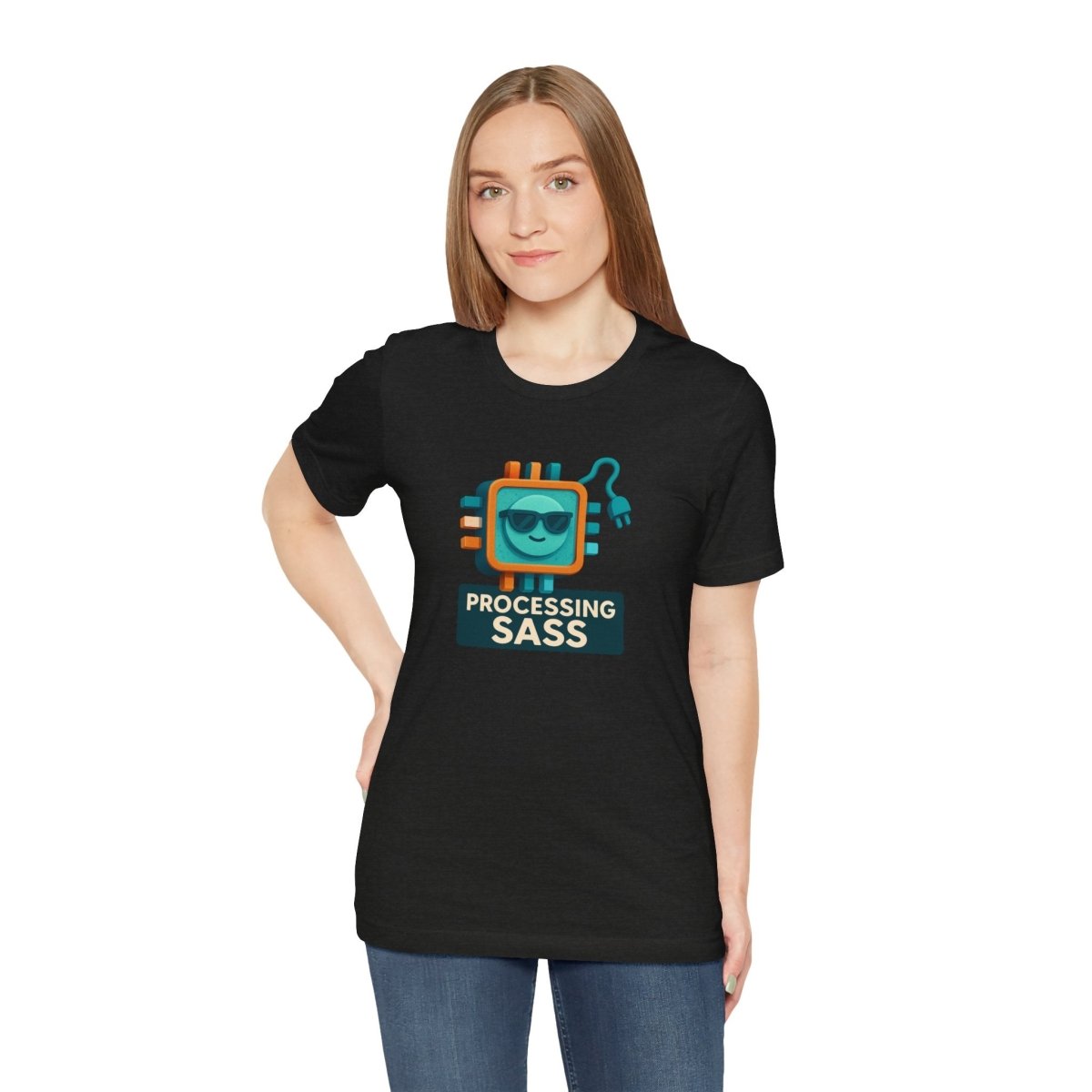 "Processing Sass" Graphic T-Shirt for Geeky Friends, Funny Gift, Casual Wear, Programmer Humor - AI Tee Hero