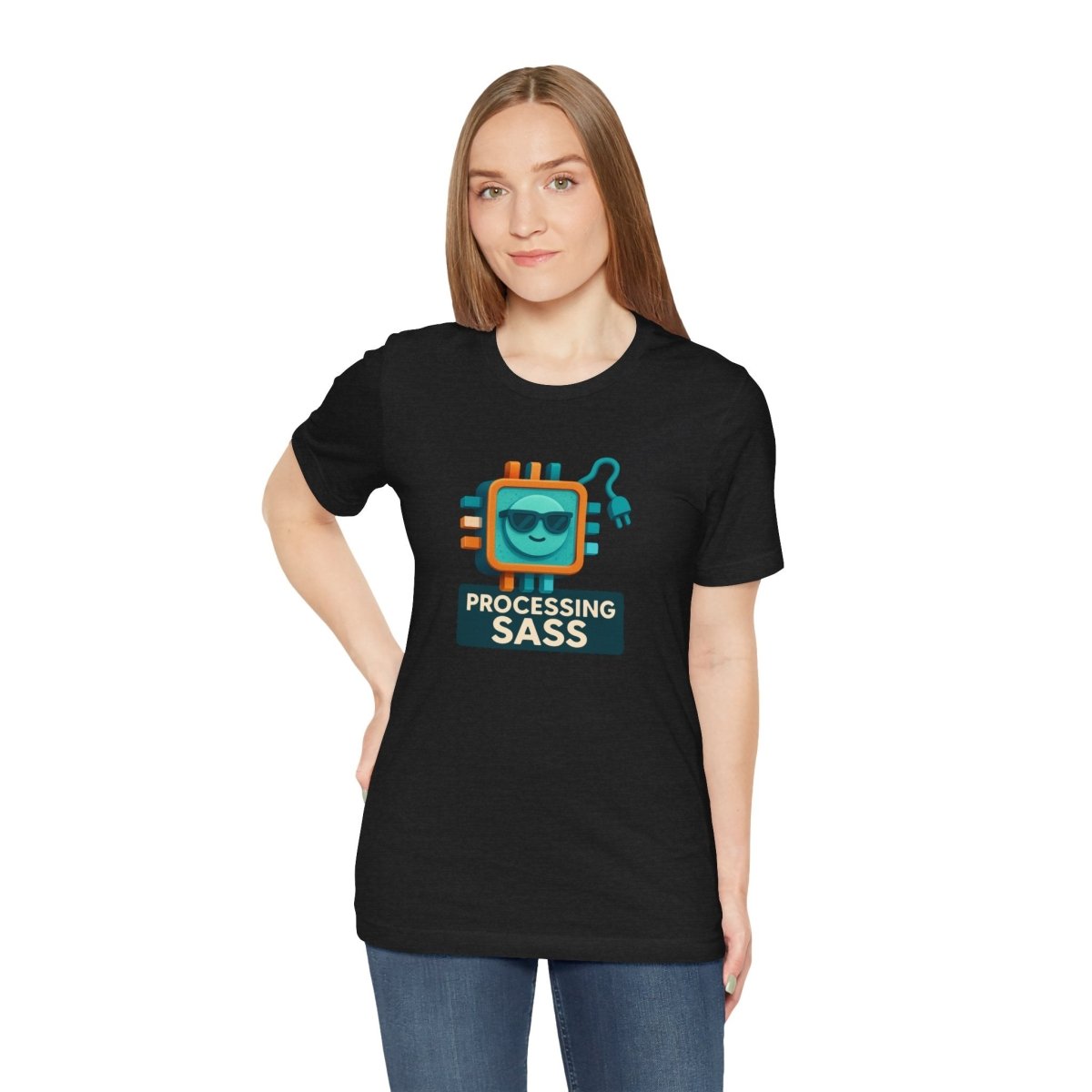 "Processing Sass" Graphic T-Shirt for Geeky Friends, Funny Gift, Casual Wear, Programmer Humor - AI Tee Hero