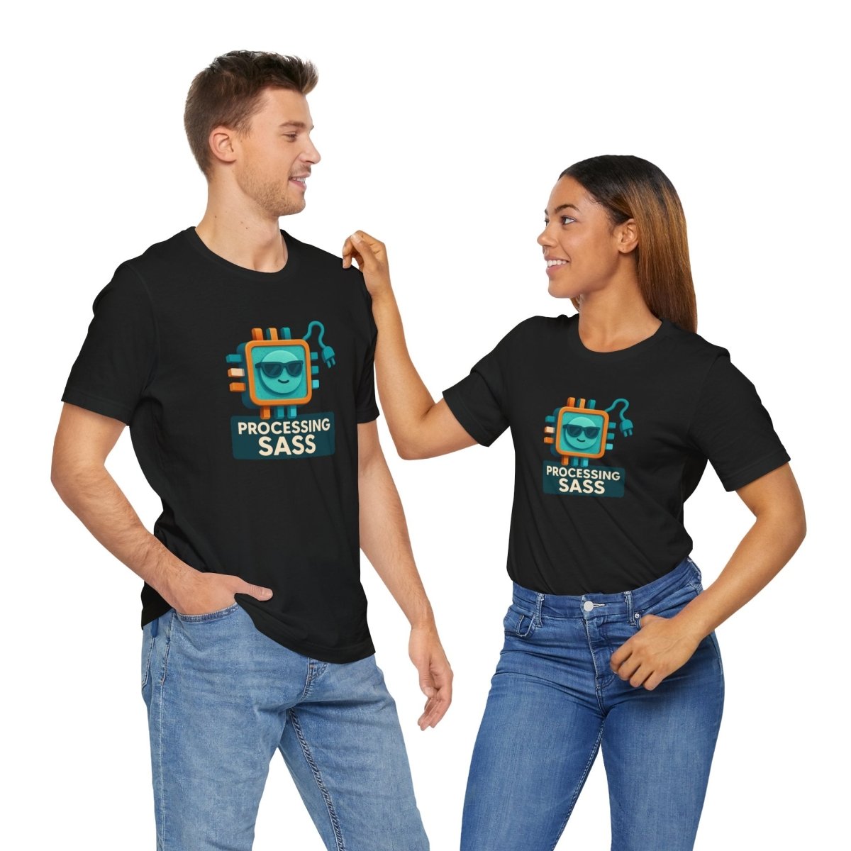 "Processing Sass" Graphic T-Shirt for Geeky Friends, Funny Gift, Casual Wear, Programmer Humor - AI Tee Hero