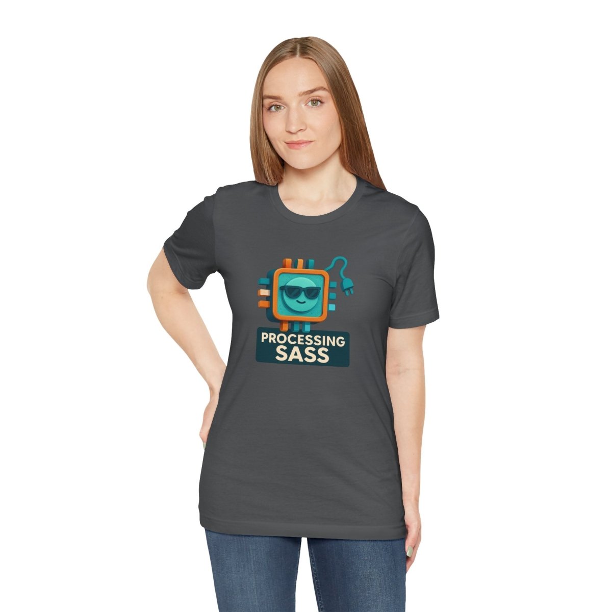 "Processing Sass" Graphic T-Shirt for Geeky Friends, Funny Gift, Casual Wear, Programmer Humor - AI Tee Hero