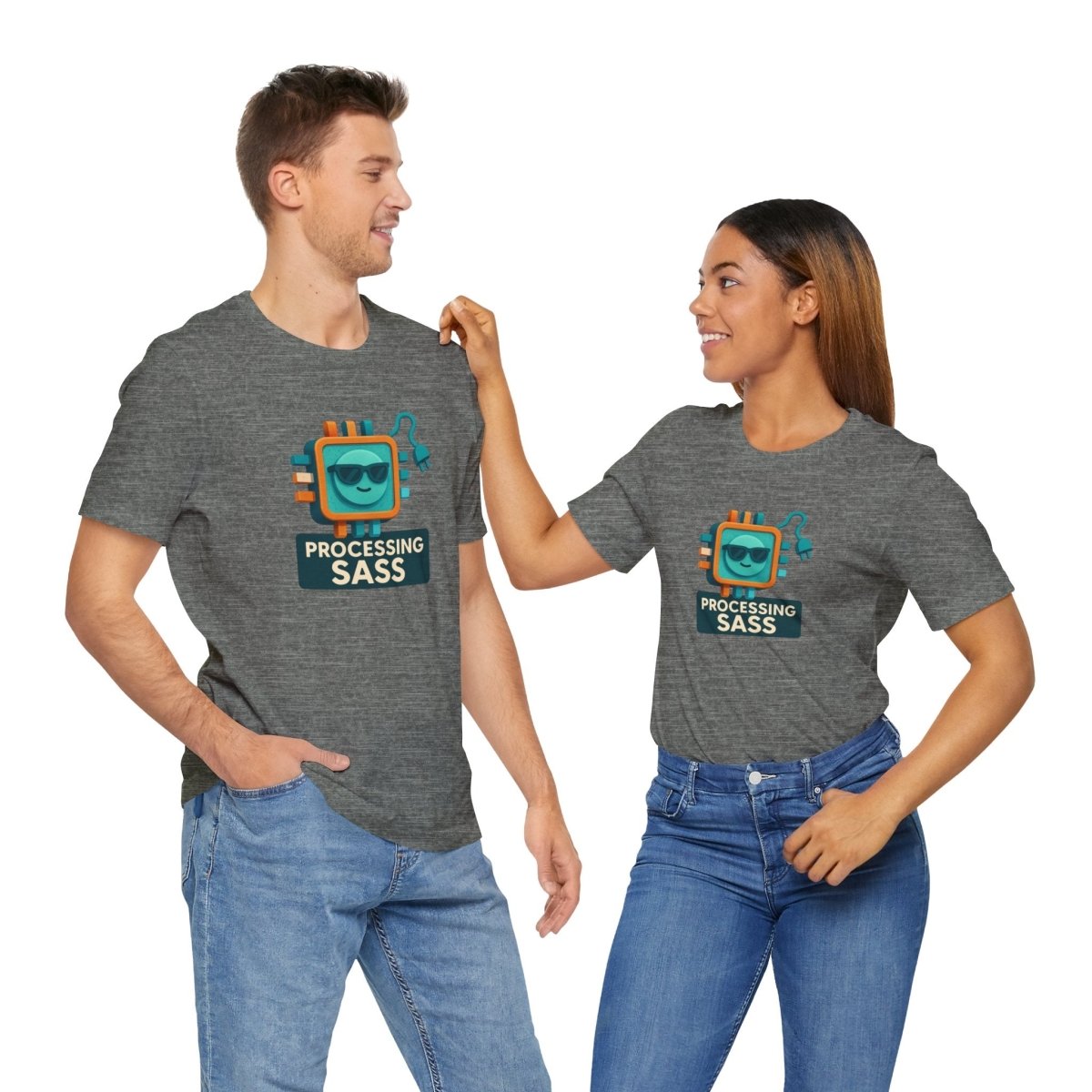 "Processing Sass" Graphic T-Shirt for Geeky Friends, Funny Gift, Casual Wear, Programmer Humor - AI Tee Hero