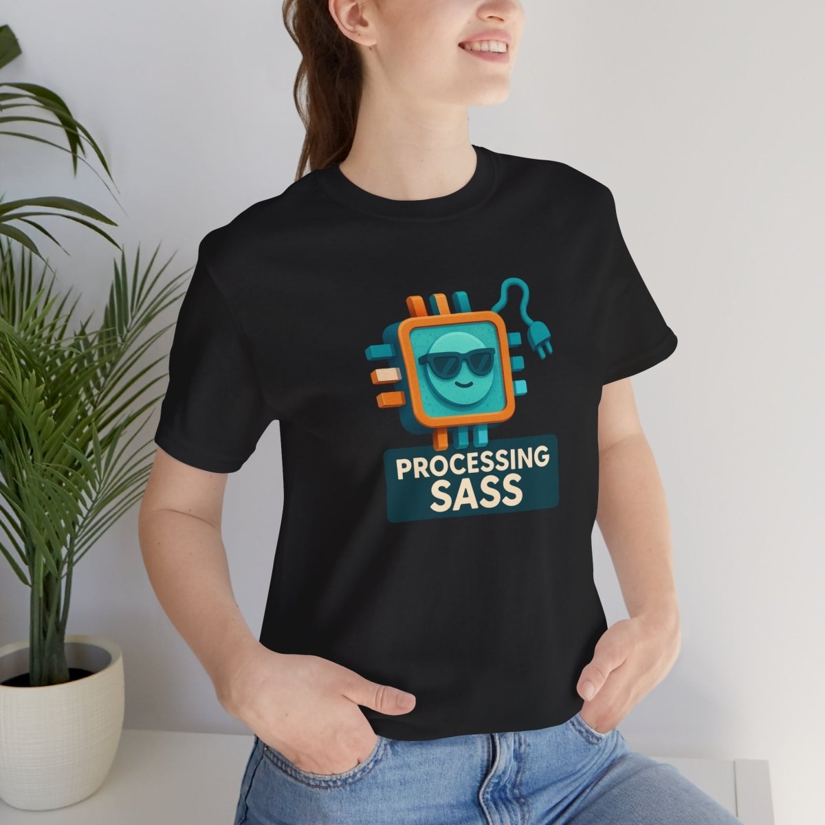 "Processing Sass" Graphic T-Shirt for Geeky Friends, Funny Gift, Casual Wear, Programmer Humor - AI Tee Hero