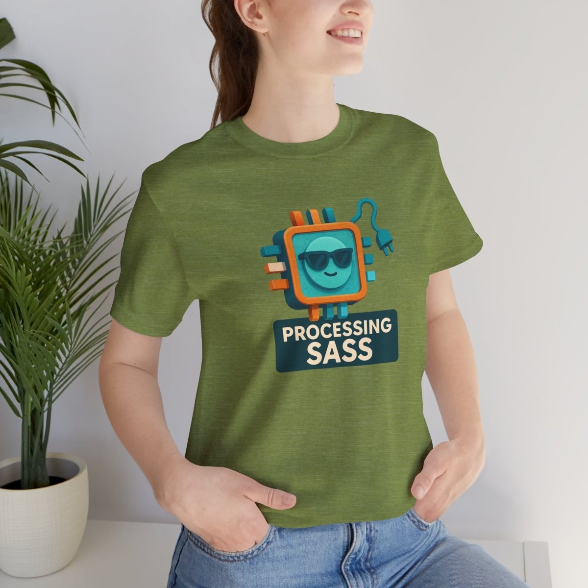 "Processing Sass" Graphic T-Shirt for Geeky Friends, Funny Gift, Casual Wear, Programmer Humor - AI Tee Hero